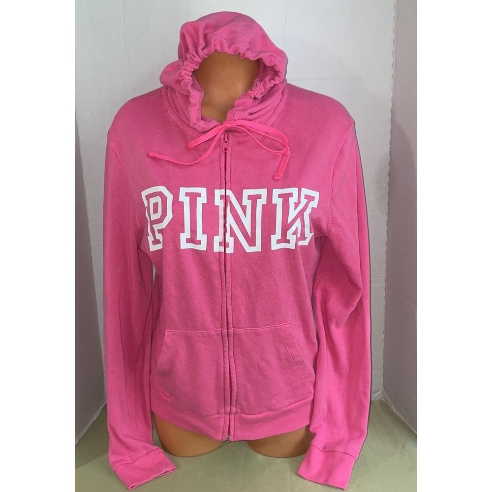 Vintage Victoria’s Secret zip love pink hoodie sweatshirt Top SM - Picture 1 of 9